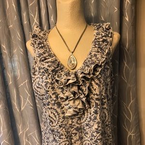 Feminine Ruffled Ralph Lauren Top XL